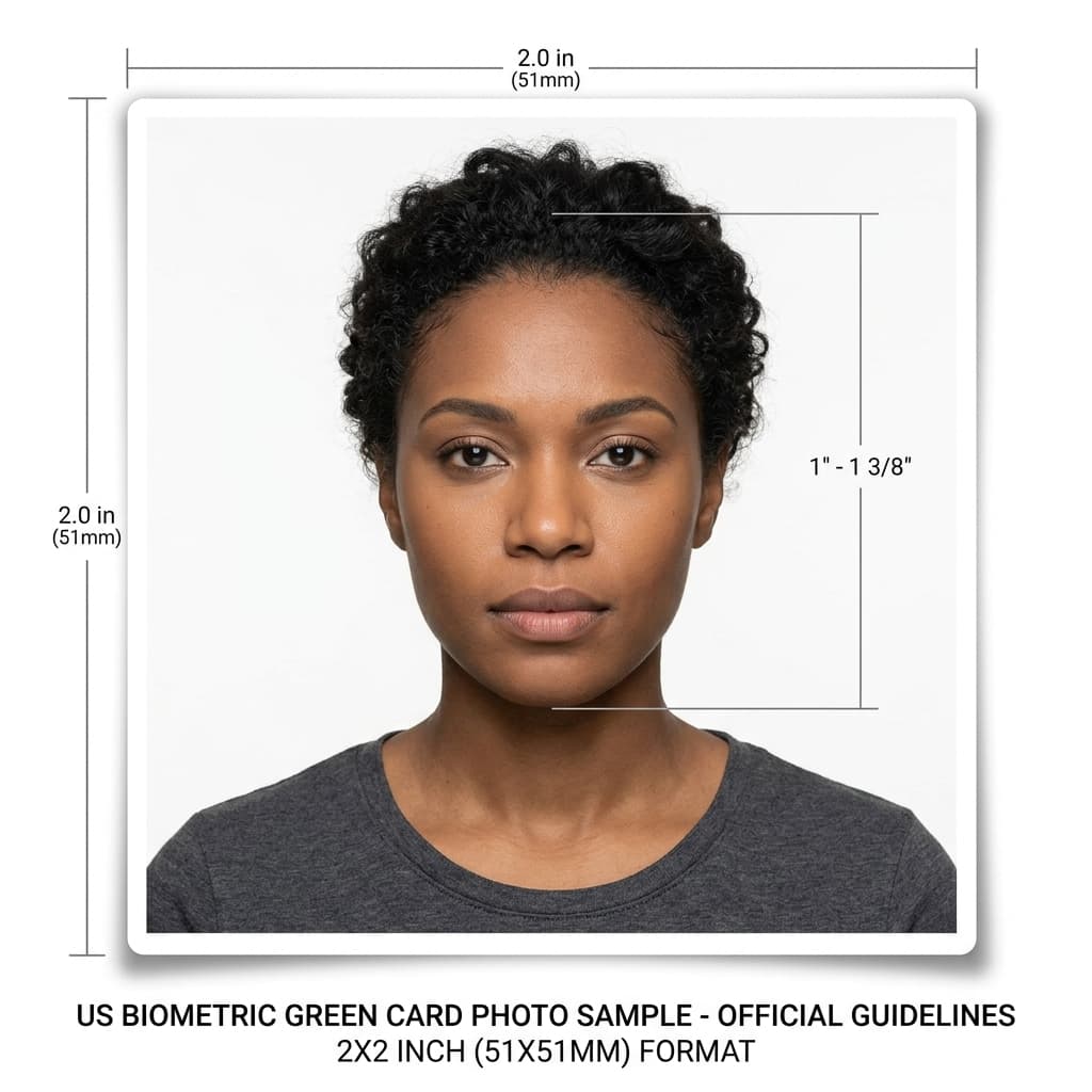 USCIS Green Card 2x2 inch photo official biometric requirements guide