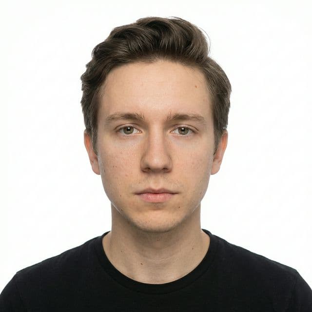 Perfect passport photo with white background