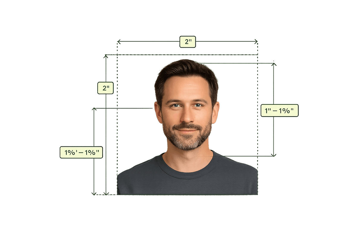 US Visa Photo Tool — DS-160 compliant 600×600px biometric photo example